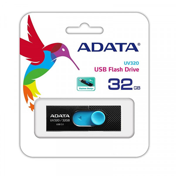 Флеш-накопичувач ADATA USB 3.2 AUV 320 32Gb Black/Blue (AUV320-32G-RBKBL)