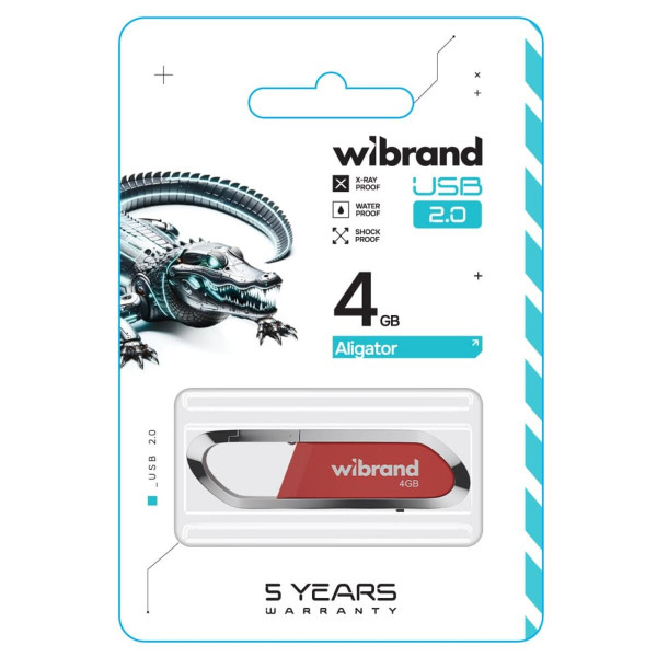 Флеш-накопичувач Wibrand USB 2.0 Aligator 4Gb Dark Red
