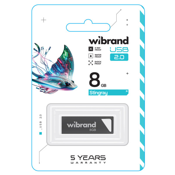 Флеш-накопичувач Wibrand USB 2.0 Stingray 8Gb Grey