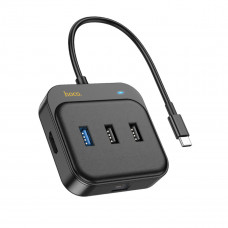 Хаб HOCO HB37 Easy link 6-in-1 Multiport Adapter(HDTV+RJ45+USB3.0+USB2.0*2+PD100W) Чорний
