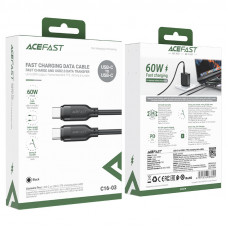 Кабель ACEFAST C16-03, Type-C to Type-C, 60W, 1.2m, TPE, TPU connectors, Black (6974316283805)