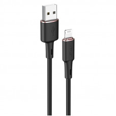 Кабель ACEFAST C2-02 USB to iP 2.4A, 1.2m, silicone, zinc connectors, Чорний