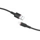 Кабель ACEFAST C2-02 USB to iP 2.4A, 1.2m, silicone, zinc connectors, Чорний