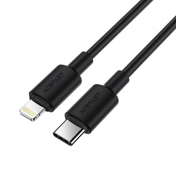 Кабель ACEFAST C25-01 USB-C to L silicone charging data cable Black (6974316287049)