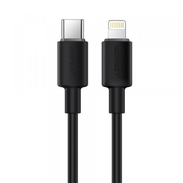 Кабель ACEFAST C25-01 USB-C to L silicone charging data cable Black (6974316287049)