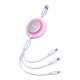 Кабель Baseus Bright Mirror 2 Series Retractable 3-in-1 Fast Charging Data Cable USB to M+L+C 3.5A 1.1m Purple