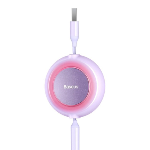 Кабель Baseus Bright Mirror 2 Series Retractable 3-in-1 Fast Charging Data Cable USB to M+L+C 3.5A 1.1m Purple