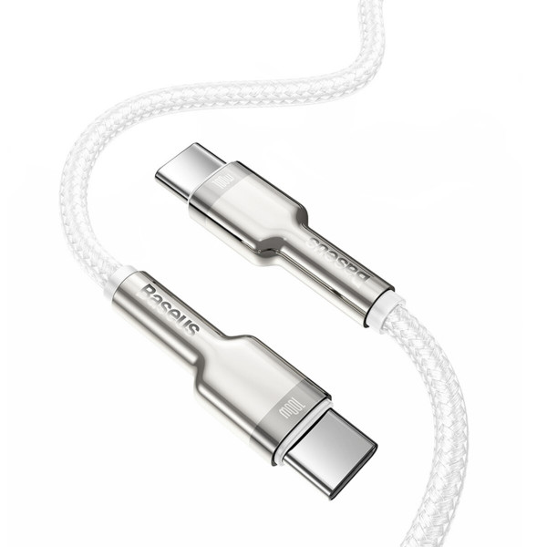 Кабель Baseus Cafule Series Metal Data Cable Type-C to Type-C 100W 2m White