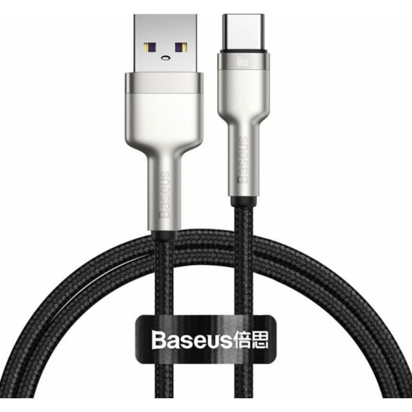 Кабель Baseus Cafule Series Metal Data Cable USB to Type-C 66W 1m Чорний