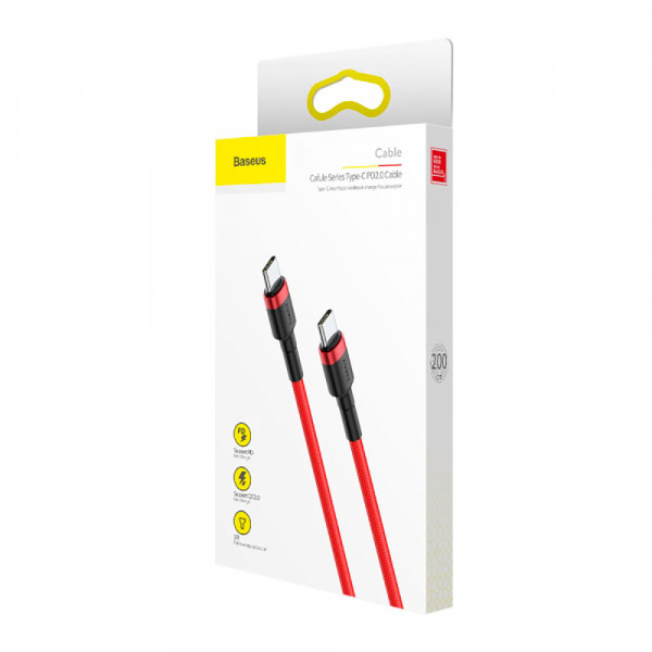 Кабель Baseus Cafule USB Cable Type-C-Type-C 3A 2m Red (CATKLF-H09)
