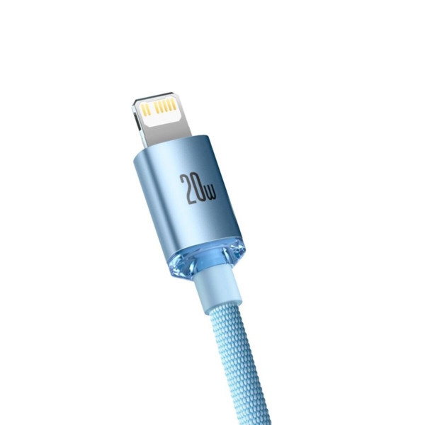 Кабель Baseus Crystal Shine Series Fast Charging Data Cable Type-C to iP 20W 1.2m Sky Блакитний