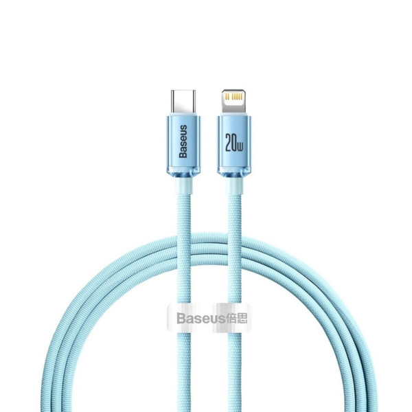 Кабель Baseus Crystal Shine Series Fast Charging Data Cable Type-C to iP 20W 1.2m Sky Блакитний