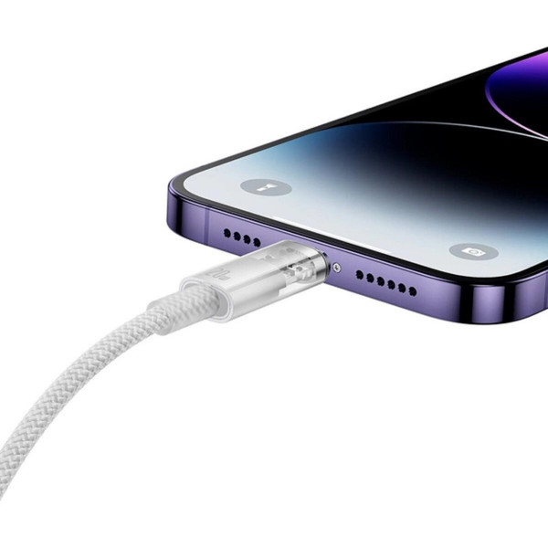 Кабель Baseus Explorer Series Fast Charging Cable with Smart Temperature Control Type-C to Type-C 100W 2m Stellar Білий