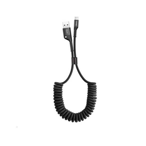 Кабель Baseus Fish eye Spring Data Cable Lightning 1m Чорний