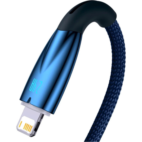 Кабель Baseus Glimmer Series Fast Charging Data Cable USB to iP 2.4A 2m Блакитний