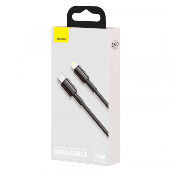 Кабель Baseus High Density Braided Fast Charging Data Cable Type-C to iP PD 20W 1m Black (CATLGD-01)