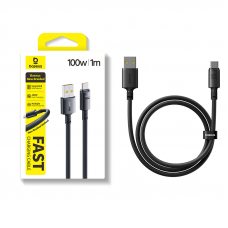 Кабель Baseus New Braided Fast Charging Cable USB-A to USB-C 100W/7.5W 1m Cosmic Black (E0426W01)