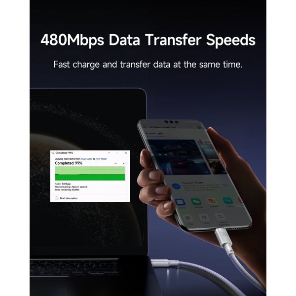 Кабель Baseus New Braided Fast Charging Cable USB-A to USB-C 100W/7.5W 1m Cosmic Black (E0426W01)