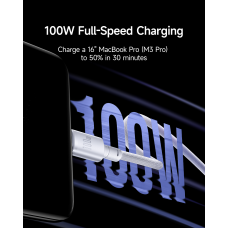 Кабель Baseus New Braided Fast Charging Cable USB-A to USB-C 100W/7.5W 1m Cosmic Black (E0426W01)