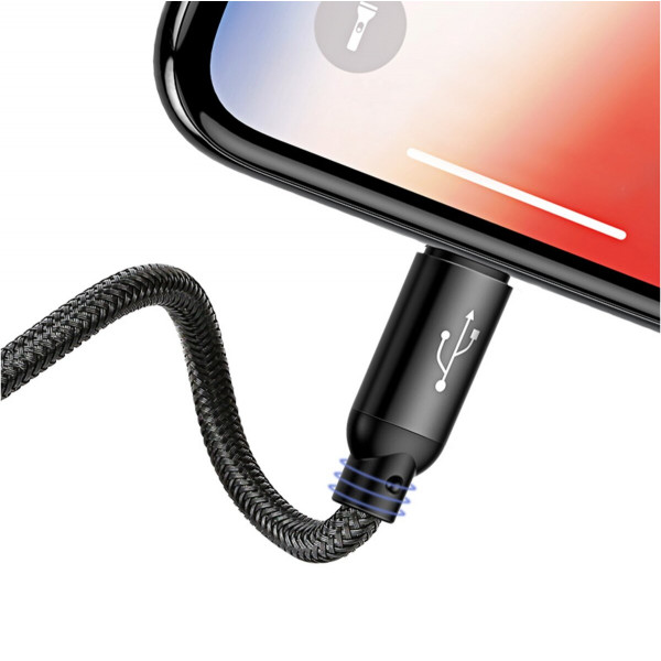 Кабель Baseus Three Primary Colors 3-in-1 Cable USB For M+L+T 3.5A 1.2m Black