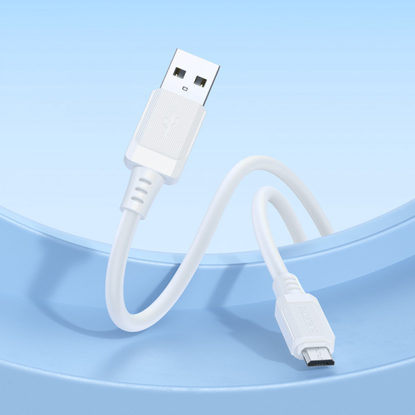 Кабель BOROFONE BX115 Lotto silicone charging data cable Micro White (6941991119651)