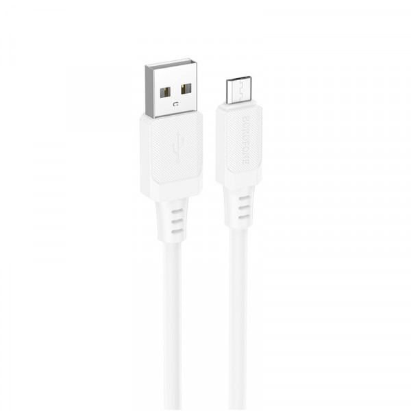 Кабель BOROFONE BX115 Lotto silicone charging data cable Micro White (6941991119651)