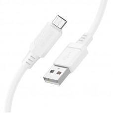 Кабель BOROFONE BX115 Lotto silicone charging data cable Micro White (6941991119651)