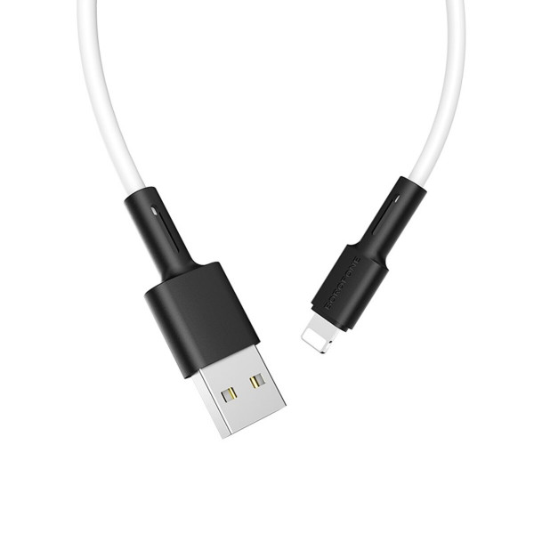 Кабель BOROFONE BX31 USB to iP 2.4A, 1m, silicone, TPE connectors, Білий