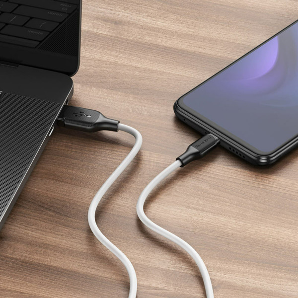 Кабель BOROFONE BX42 USB to Type-C 3A, 1m, silicone, TPE connectors, Білий