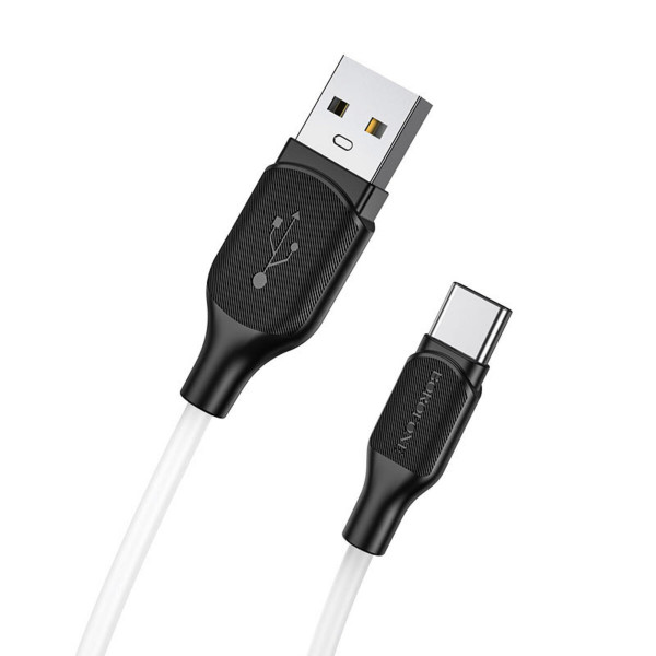 Кабель BOROFONE BX42 USB to Type-C 3A, 1m, silicone, TPE connectors, Білий