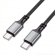 Кабель BOROFONE BX83 Type-C to Type-C Famous 60W silicone charging data cable Чорний