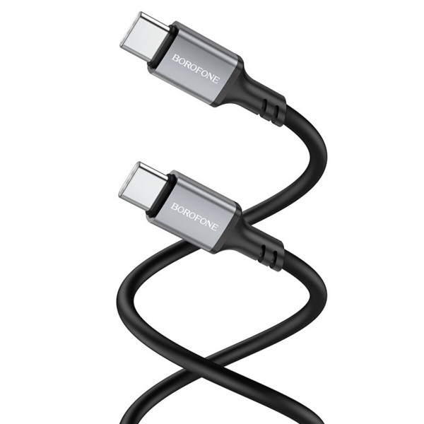 Кабель BOROFONE BX83 Type-C to Type-C Famous 60W silicone charging data cable Чорний