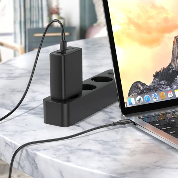 Кабель BOROFONE BX93 Super power 100W fast charging data cable Type-C to Type-C Чорний