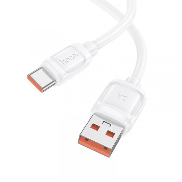 Кабель HOCO X115 Surpass 100W fast charging data cable Type-C White (6942007651981)