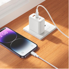 Кабель HOCO X128 Benefit PD30W charging data cable iP White (6942007681063)
