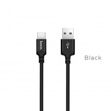 Кабель HOCO X14 USB to Type-C 3A, 1m, nylon, aluminum connectors, Чорний