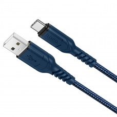 Кабель HOCO X59 USB to Type-C 3A, 1m, nylon, TPE connectors, Blue