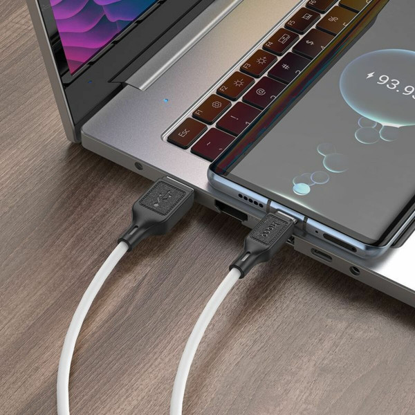 Кабель HOCO X90 Cool silicone charging data cable for Type-C White