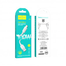 Кабель HOCO X96 Hyper 100W charging data cable Type-C White (6931474799111)