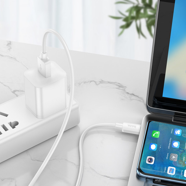 Кабель HOCO X96 Hyper 100W charging data cable Type-C White (6931474799111)