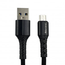 Кабель Mibrand MI-32 Nylon Charging Line USB for Micro 2A 1m Чорний