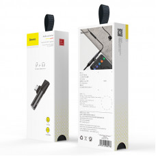 Кабель-перехiдник Baseus L41 Type-C(input) for Type-C female connectors+3.5 mm female Black (CATL41-01)