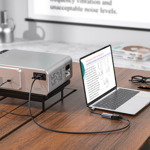 Кабель-перехiдник HOCO UA21 Origin Type-C to VGA converter Metal Gray