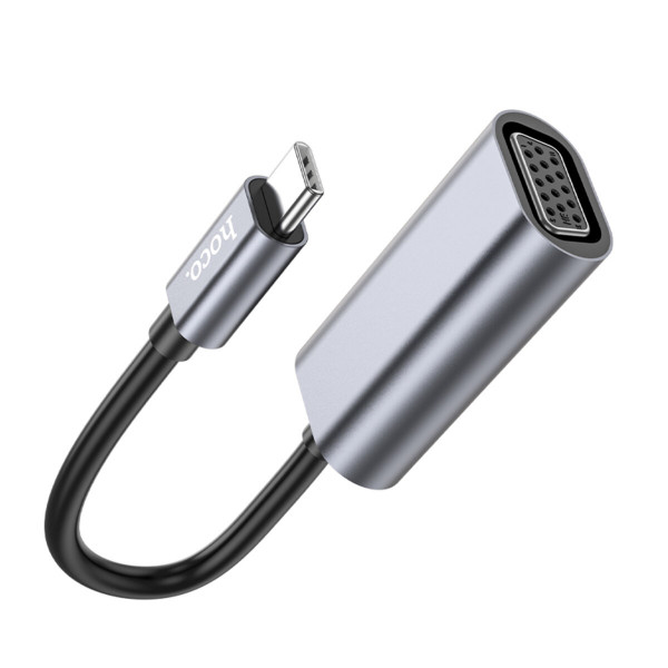 Кабель-перехiдник HOCO UA21 Origin Type-C to VGA converter Metal Gray