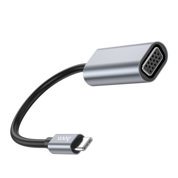 Кабель-перехiдник HOCO UA21 Origin Type-C to VGA converter Metal Gray