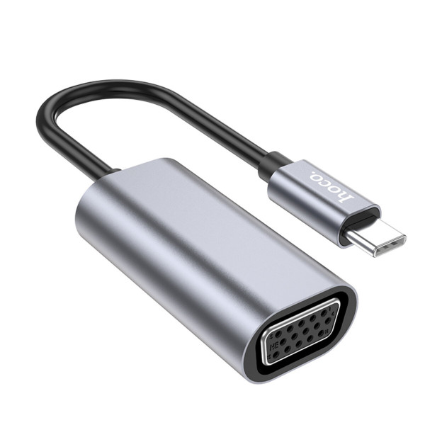 Кабель-перехiдник HOCO UA21 Origin Type-C to VGA converter Metal Gray