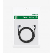 Кабель UGREEN US176 Right Angle USB-A to USB-C Cable 1m (Space Gray) (UGR-20856)