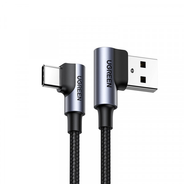 Кабель UGREEN US176 Right Angle USB-A to USB-C Cable 1m (Space Gray) (UGR-20856)