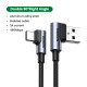 Кабель UGREEN US176 Right Angle USB-A to USB-C Cable 1m (Space Gray) (UGR-20856)