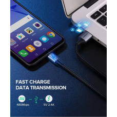 Кабель UGREEN US290 Micro USB 2.0 Cable 1M Metal/Black (UGR-60146) (UGR-60146)